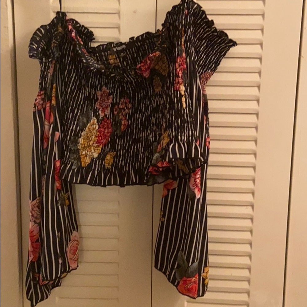 Floral off the shoulder crop top